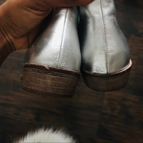 NWOT FP Mont Blanc Metallic Leather Slide Sandal - Picture 5 of 8